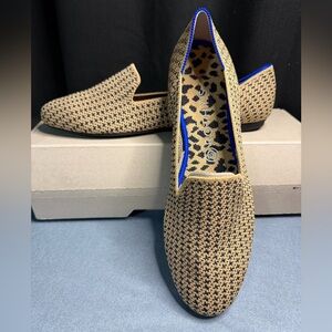 NIB Rothy's Gold Houndstooth Loafers